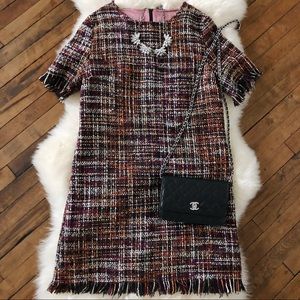 Tweed fringe mod 60’s inspired shift dress